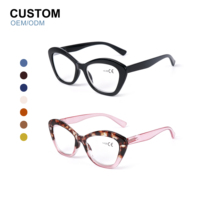 Lunettes de lecture œil-de-chat haut de gamme pour femmes avec logo personnalisé, monture PC, verres AC transparents, optiques toutes puissances, vente en gros