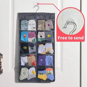 Sac de rangement suspendu double face en tissu Oxford pour soutiens-gorge, sous-vêtements et bas, pliable avec poches en filet pour armoire et salon - Product Image 4