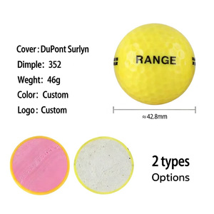 Vàng Golf Thực Hành Bóng Với Biểu Tượng Tùy Chỉnh Và Màu Sắc Surlyn Chất Liệu Golf Phạm Vi Bóng - Product Image 3