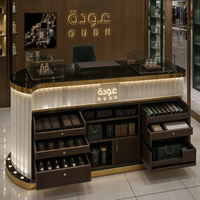 Kiosque de parfums de luxe HLX, comptoir d'exposition en verre personnalisé pour centre commercial, vitrine de présentation de cosmétiques et bijoux haut de gamme