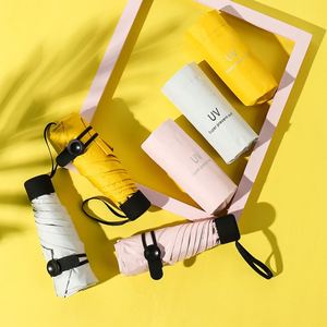 Hot Sell High Quality Ultra 5 Fold Flat Bone Portable Mini Pocket <b>Umbrella</b> Customizable Logo - Product Image 1