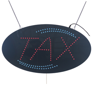 Panneaux publicitaires ovales de 15*27 pouces pour les entreprises de fiscalité, affichage intérieur à vision LED ouverte - Product Image 4