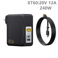 Adaptateur d'alimentation pour ordinateur portable avec prise murale américaine 20V 12A 240W, câble XT60 vers connecteur rectangulaire pour la série Asus ROG Zephyrus G16