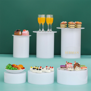 Équipements de restauration, ensemble de 3 présentoirs de nourriture blancs carrés, décoration de fête de mariage, présentoir de cupcakes en acrylique - Product Image 3
