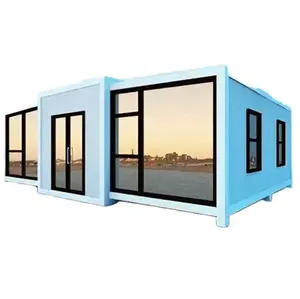 Pabrik cina modular prefabrikasi villa mewah modern kontainer dapat diperpanjang rumah prefab rumah dapat diperluas 3 in 1