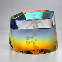 Trophée de luxe en cristal K9 et métal doré, étanche, gravé au laser avec logo personnalisé, poli pour la reconnaissance d'entreprise
