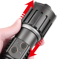 Nouvelle lampe torche tactique LED blanche ultra-lumineuse 60W rechargeable par USB avec plus de 1000 lumens, étanche IP65, faisceau réglable de 500 à 600 m