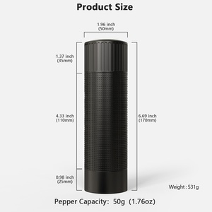 Offre Spéciale – Moulin à Poivre Écologique en Acier Inoxydable avec Mécanisme de Broyage, Pot à Épices, Bouteille à Secouer pour Assaisonnements et <span class=keywords><strong>Condiments</strong></span>, Idéal pour le Barbecue - Product Image 2