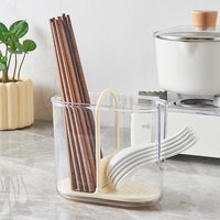 Boîte de rangement pour baguettes de qualité alimentaire pour la cuisine à domicile, support mural en plastique pour vaisselle avec drainage