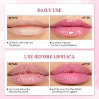Sérum repulpant pour les lèvres, rouge à lèvres rose, brillant à lèvres, soin hydratant et adoucissant pour les lèvres sèches et gercées, traitement nourrissant quotidien pour les lèvres