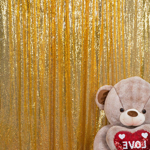 Chất Lượng Cao Chuyên Nghiệp Thân Thiện Với Môi Wedding Party Trang Trí Lấp Lánh Nền 2ft X 8ft Vàng Sequin Rèm Backdrop - Product Image 2