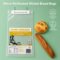 Sac à pain micro-perforé personnalisé en OPP avec fermeture à ressort, transparent et respirant, pour boulangerie, avec fermeture à ressort métallique