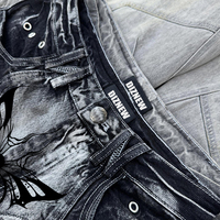 Jeans DiZNEW pour hommes grandes tailles, vêtements de marque en gros, jeans vintage délavés en denim brut selvedge 16oz pour hommes 2026