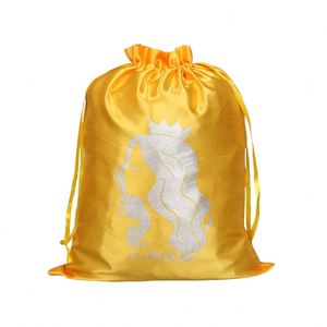 Sacs en satin de luxe personnalisés avec cordon de serrage pour perruques, emballage de cheveux, bijoux, avec logo, sacs anti-poussière de haute qualité pour chaussures - Product Image 1