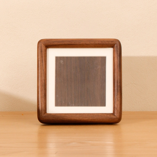 Mini Tabletop Rounded Photo Frame 5 inches and 6 inches 7 and 8 10 inch A4 frame Solid Walnut Wood Frame
