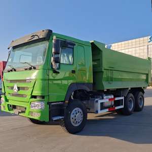 <span class=keywords><strong>Camion</strong></span> benne basculante d'occasion Sinotruk HOWO 371/375HP 6x4 pour transport en usine, carrosserie verte, plateau en U - Product Image 2