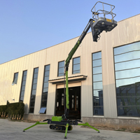 Plateforme de travail aérienne d'usine, plateforme élévatrice télescopique avec design araignée, élévateur compact sur chenilles