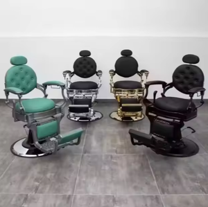 Luxury Retro Salon <b>Hairdressing</b> Barber <b>Chair</b> Hydraulic Hair Cutting Reclining Grooming Massage Leather Furniture for Gym Use - Product Image 5