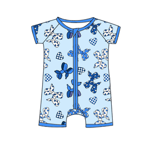 Romper Anak Bahan Bambu/Spandex untuk Anak Laki-laki Perempuan Balita Pakaian Motif Hewan Ritsleting Dua Arah Grosir Kotak Kejutan Yilei - Product Image 4