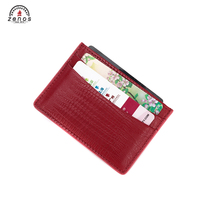 Zenos porte-cartes de visite de haute qualité Logo personnalisé PU motif lézard en cuir mince RFID porte-cartes