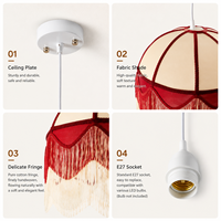 Lampe suspendue avec abat-jour en forme de dôme à franges, pour mariage, fête, salle à manger, salon, décoration de la maison