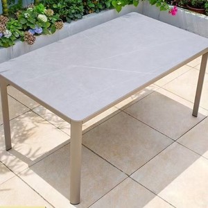 Mesa de Comedor para Exteriores de Diseño Moderno, Personalizada, Impermeable, de Metal, Plástico y Madera, para Restaurantes, Muebles de Exterior, Venta al Por Mayor - Product Image 4