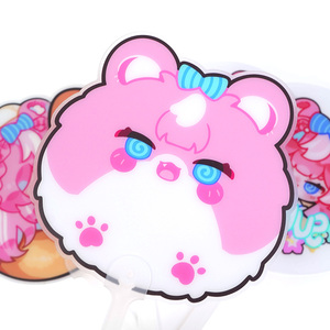 Vograce Custom Small Cartoon Hand-Fan Personalized Manual Plastic PVC Hand Fans