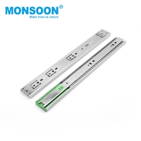 Glissière de tiroir à fermeture amortie MONSOON 45 mm à roulement à billes, montage latéral, robuste, télescopique hydraulique pour armoire de cuisine