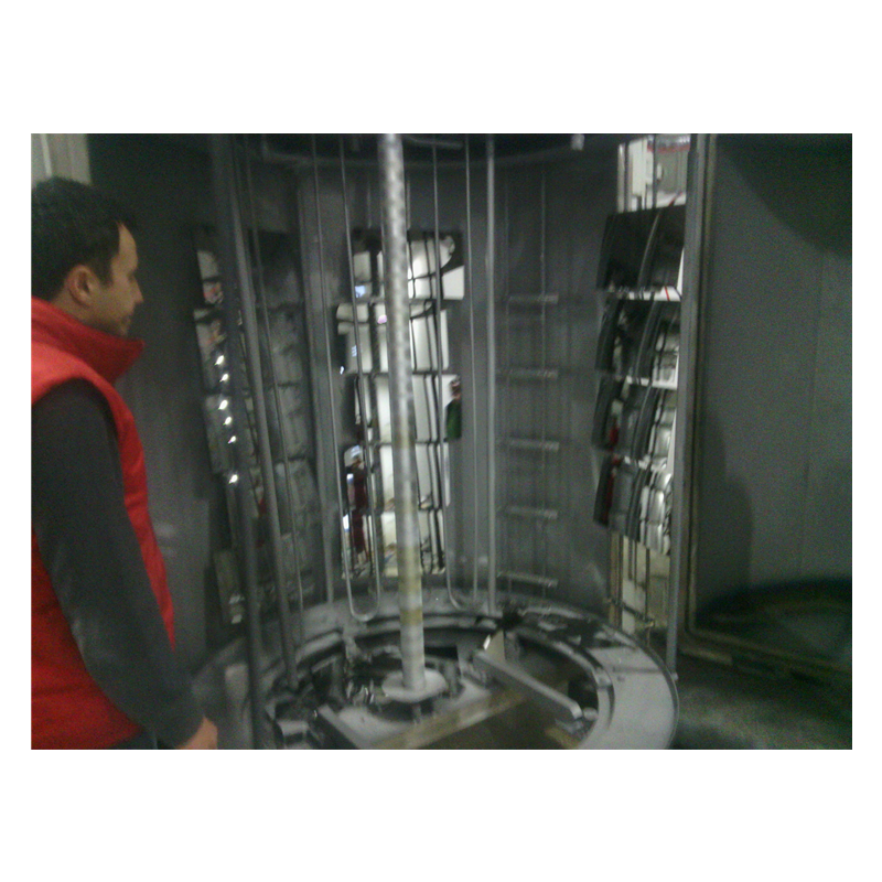 Evaporative mirror coating machine with double chamber