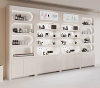 Vitrine de présentation de cosmétiques de luxe léger, comptoir de présentation de produits de salon de beauté, salon de coiffure, salon de barbier, armoire à peinture cuite pour perruques