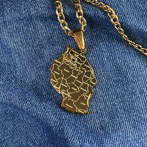 Colliers avec pendentif carte de la <span class=keywords><strong>Tanzanie</strong></span> pour femmes, charme ethnique patriotique, collier personnalisé en acier inoxydable, carte du pays, bijoux de <span class=keywords><strong>voyage</strong></span> - Product Image 1