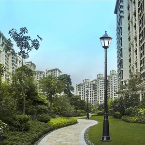 โคมไฟเหล็กหล่อสไตล์วินเทจสำหรับสวนเสาไฟสวนดีไซน์ใหม่ - Product Image 4