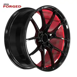 Black And Red Pcd 5x112 Cnc Machine Forged 6061-T6 Alloy Wheel 20 Inch Rims For Audi A4 B9 Avant With Jwl Via