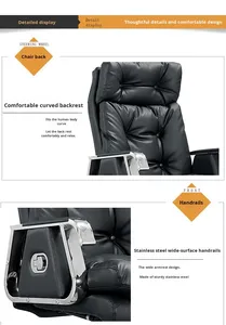 Capo Executive sedia da ufficio in vera pelle girevole altezza regolabile in Mesh posteriore moderna comoda camera da letto a casa lunga seduta - Product Image 6
