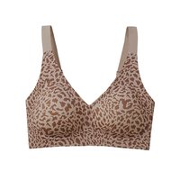 Soutien-gorge sans couture imprimé léopard grande taille pour femme, bonnet complet, coussinets fixes, push-up, lingerie S-4XL