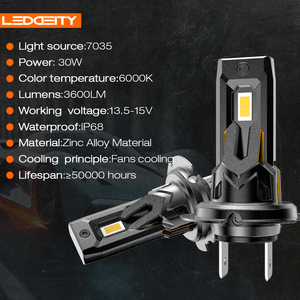 Leddeity T7 30W 6000K 3600LM Bombillas LED decodificables H4 H7/<span class=keywords><strong>H11</strong></span> 9005 9006 9012 Faro IP68 Impermeable 50000 Horas de vida útil - Product Image 4