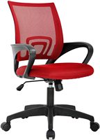 Chaise de bureau ergonomique en maille à dossier moyen, pivotante, pour ordinateur, noire