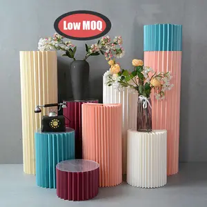 Nicro 13Layer Honeycomb Cylinder Wedding Table Name Decoration Folding Column Guide Thin Cylindrical Paper Roman Dessert Display