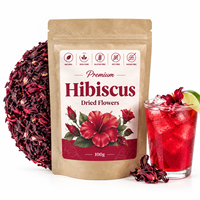 Thé en vrac aux fleurs d'hibiscus 100g Pétales séchés Riches en anthocyanes Vitamine C Boisson naturelle à base de plantes Contient des fibres solubles