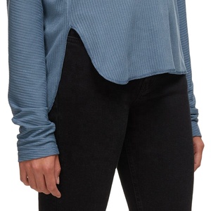 Wholesale T-Shirts Basic loose rib <b>top</b> women long sleeve ribbed <b>Top</b> - Product Image 3