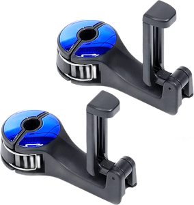 Gancho Oculto Universal 2 en 1 para Reposacabezas de Coche para Bolsas con Soporte para Teléfono Móvil, Organizador de Plástico para Reposacabezas de Coche - Product Image 2