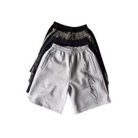 Pantalon mi-long brodé style rétro européen et américain, hip-hop, été, décontracté et ample, coupe pentagonale, tendance