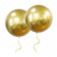 Ballons en latex ronds géants de couleur métallique parfaite pour fête d'anniversaire, rose chrome, orange, rouge, argent