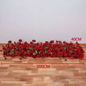 Arreglo Floral de Rosas para Mesa, Centro de Mesa para Boda, Flores de Hortensia Color Marfil, Hilera de Flores Artificiales - Product Image 6