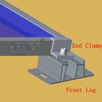 Support de montage solaire orientable à 10 degrés pour toit plat, avec vis de ballast, fourni par l'usine