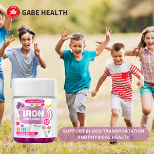 Gommes de fer pour enfants avec vitamine C, complément végétalien pour l'énergie, le soutien immunitaire et le soulagement de l'anémie, vitamines à croquer sans OGM, OEM - Product Image 2