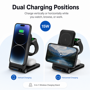 3 in 1 Foldable Magnetic Multifunction <b>Phone</b> <b>Charging</b> <b>Stand</b> Chargers Wireless Charger for Iphone Watch for airpods - Product Image 1