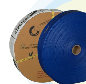 PVC Blue Lay <b>Flat</b> Water Discharge <b>Hose</b>-Heavy Duty Flexible High Pressure Agricultural Irrigation <b>Hose</b> Exporter From India - Product Image 1