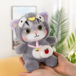 Kawaii grande occhio gatto peluche bambola con abito in cotone PP accompagnamento per la casa e regalo di compleanno per bambini - Product Image 5