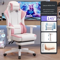 Chaise de jeu ergonomique inclinable en cuir synthétique avec hauteur réglable, cadre en acier inoxydable, rotation à 360 degrés pour salle de jeux